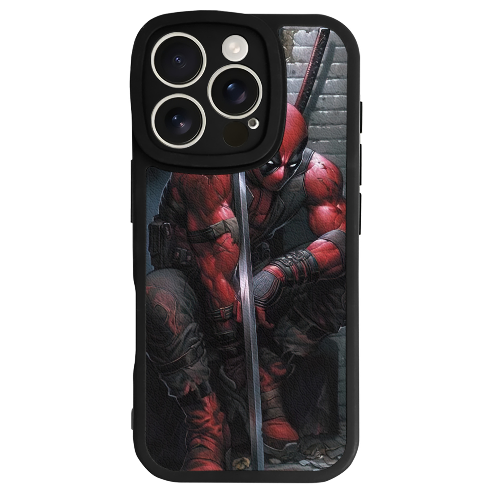 （画像用） Deadpool デッドプール 【iPhone 16シリーズ対応】シリコンスマホケース（レザー調） 材質：シリコン